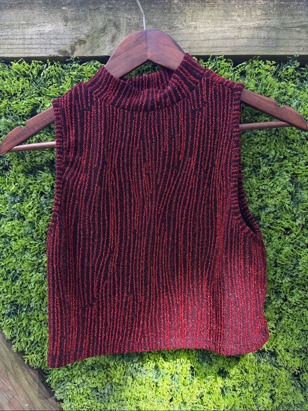 Madden NYC Sleeveless Red Glitter Top